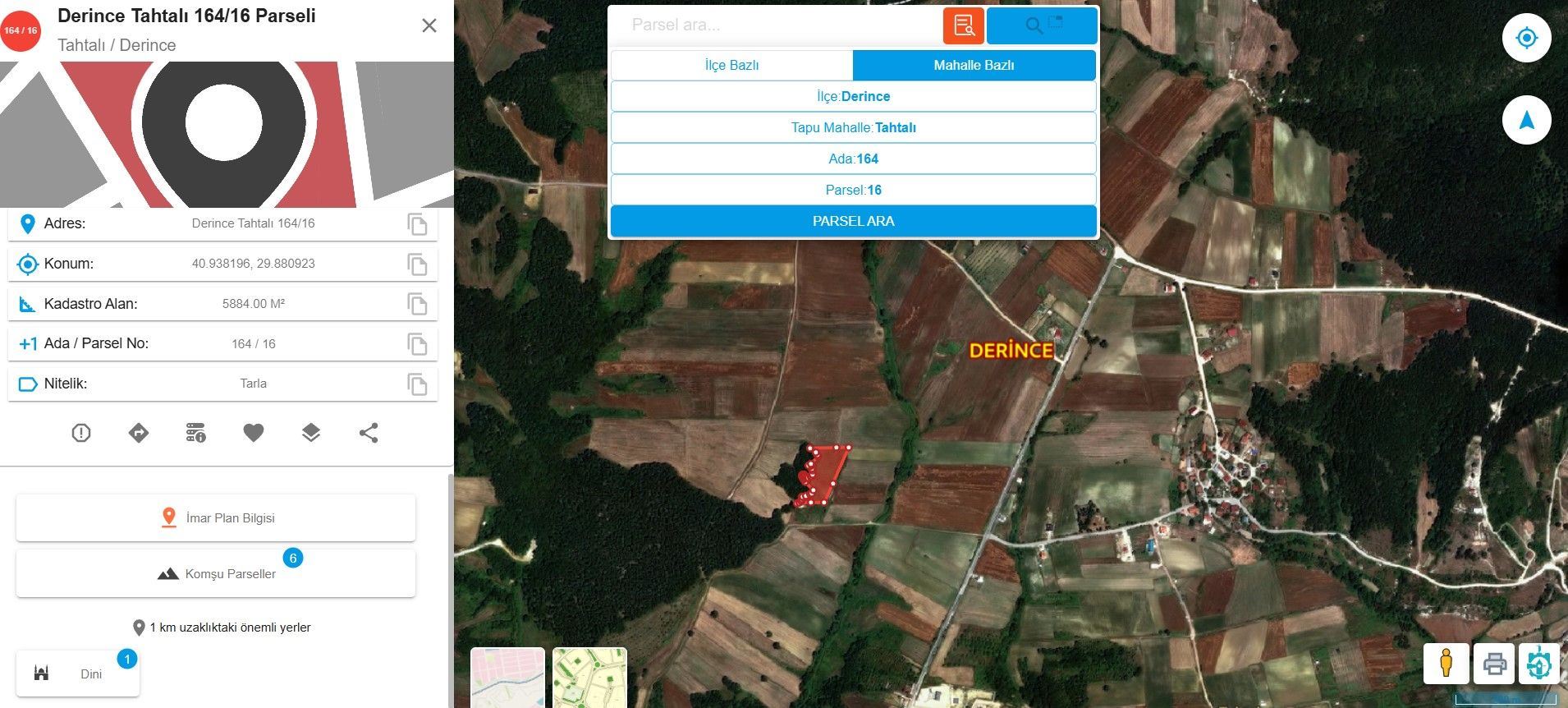 ALTIN EMLAK' tan DERİNCE TAHTALI'DA DOĞAYLA İÇ İÇE KONUMDA SATILIK TARLA